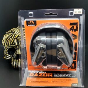 Walker's Razor Slim Passive Earmuffs Ultra Low Profile 27dB NRR Light Weight - Black