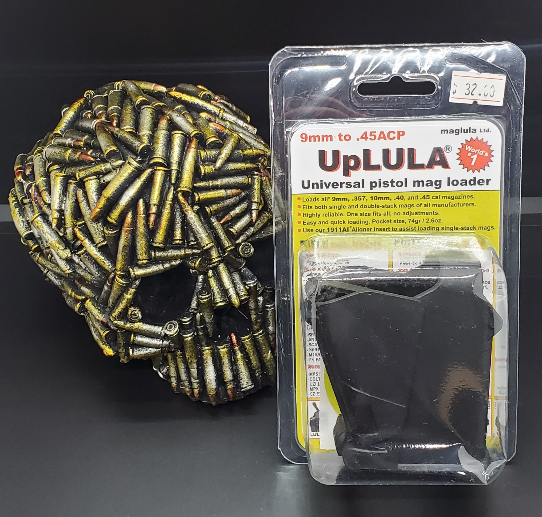 UpLULA – 9mm to 45ACP universal pistol mag loader - Black